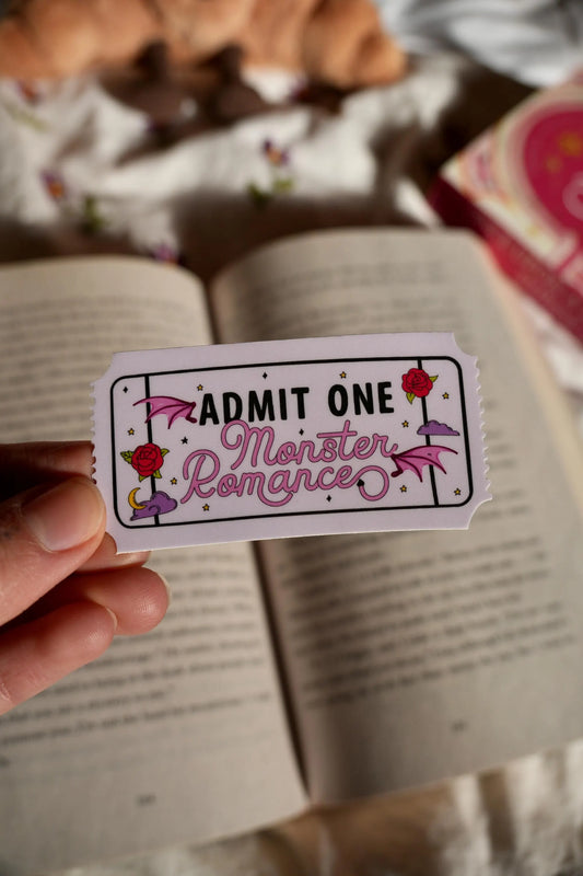 Admit One Monster Romance Ticket Sticker