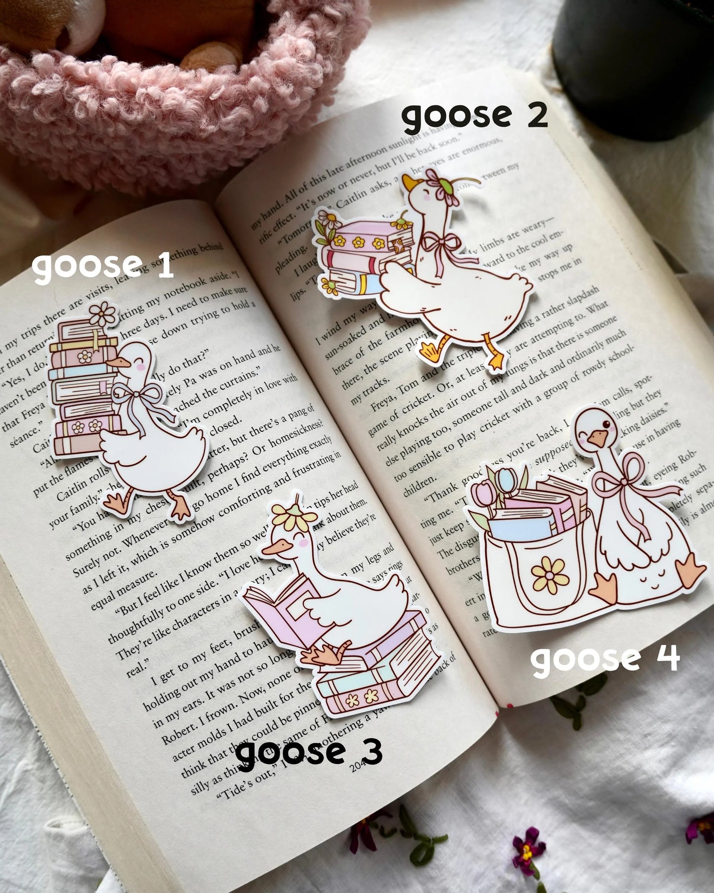 Spring Reading Goose Stickers
