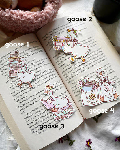 Spring Reading Goose Stickers