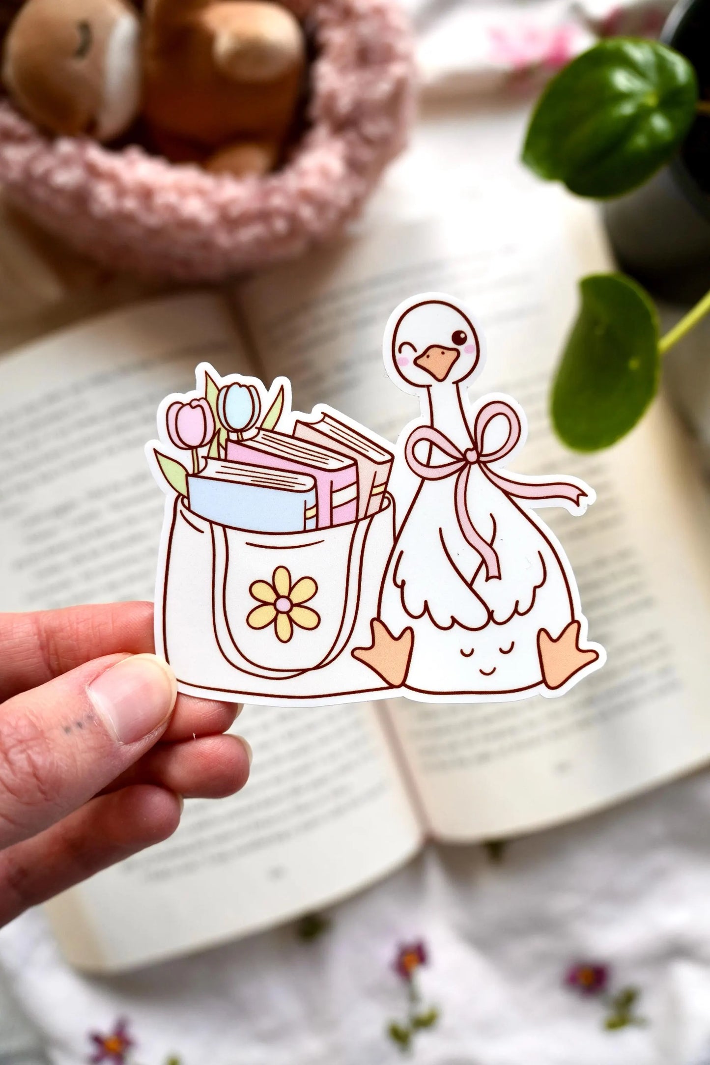 Spring Reading Goose Stickers