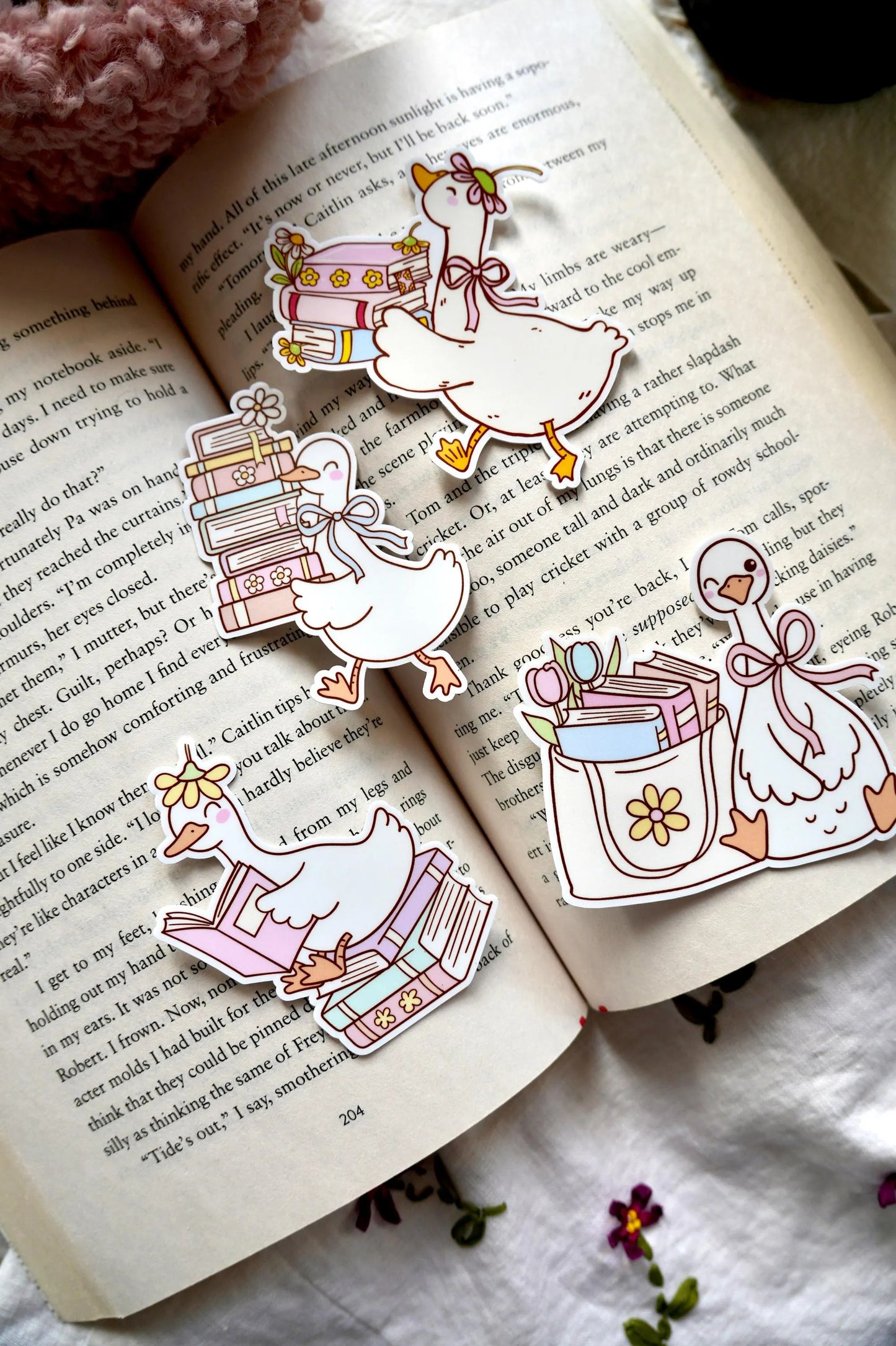 Spring Reading Goose Stickers