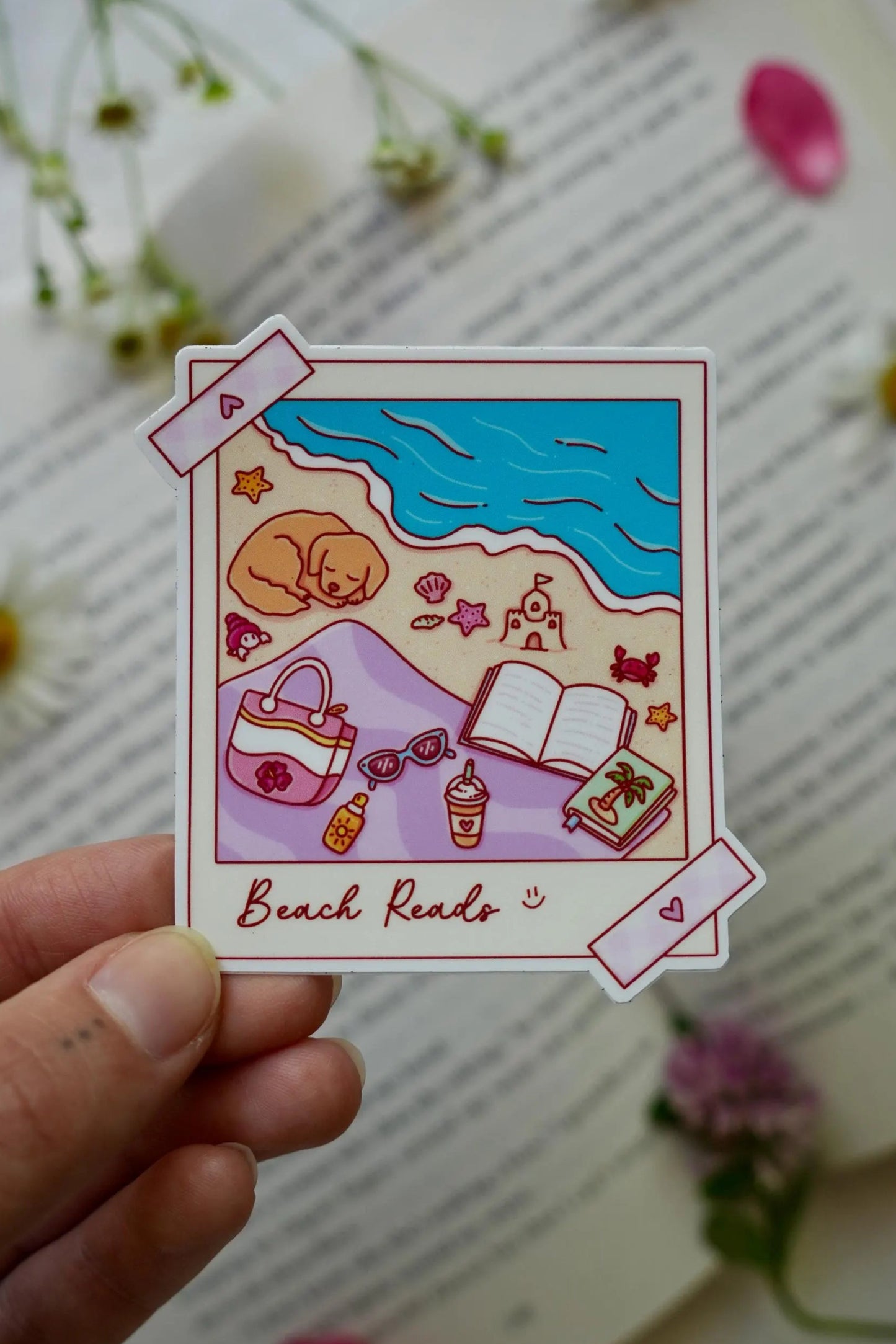 Beach Reads Polaroid Sticker