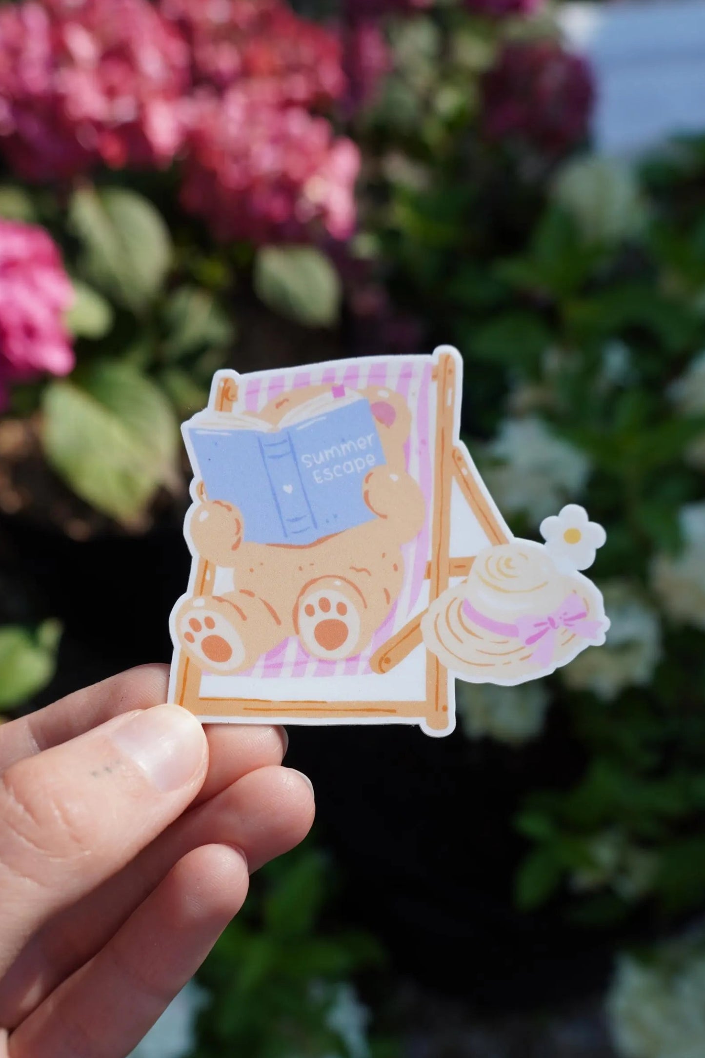 Teddy Reading Summer Sticker
